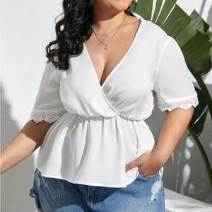 SHEIN - lace cut out blouse